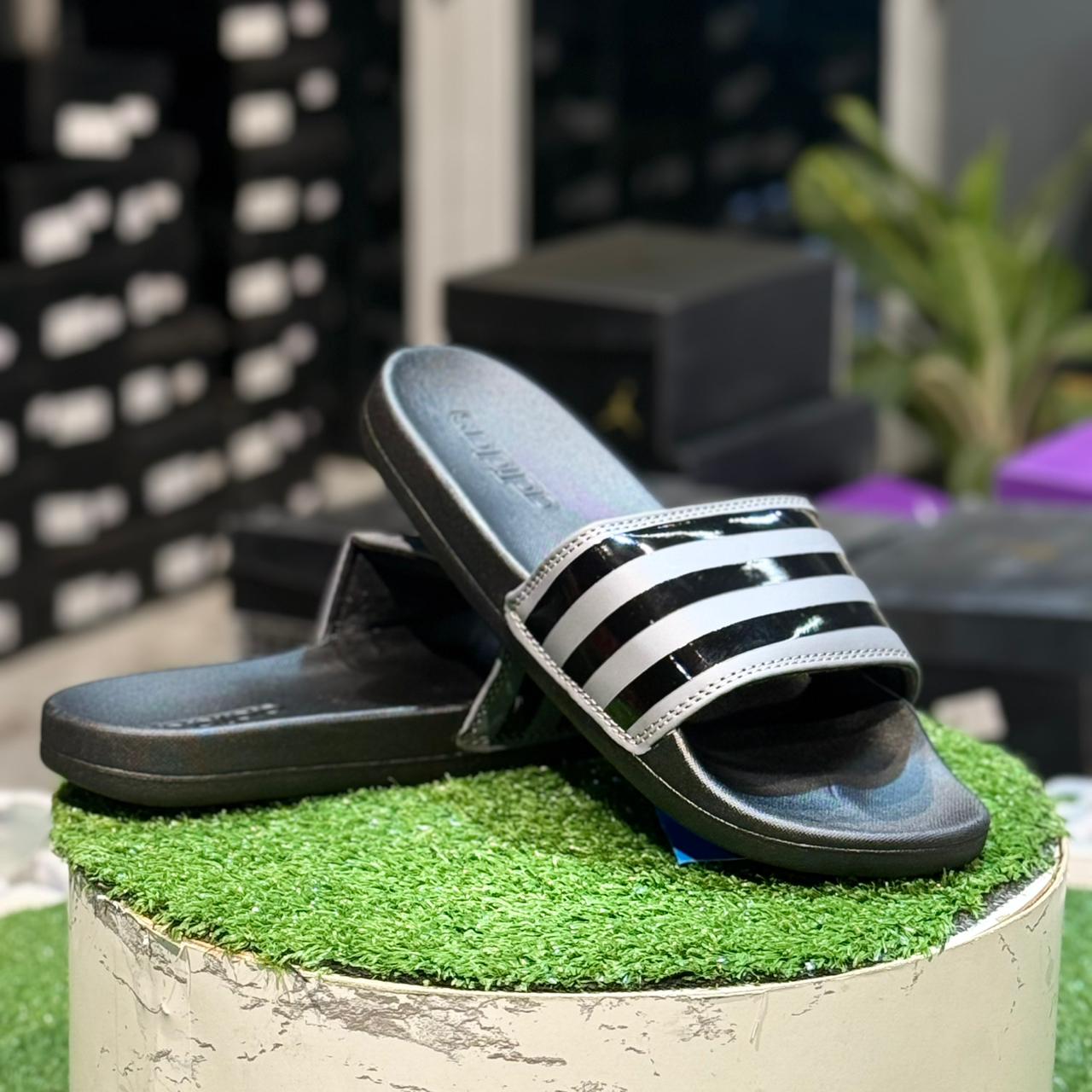 Adidas Adilette Slides Black & Gray