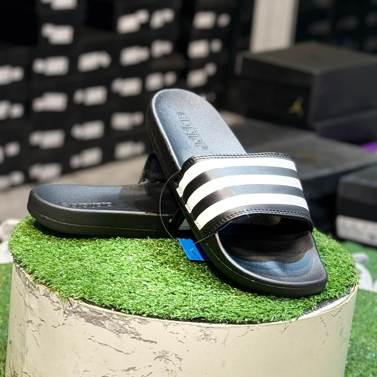 Adidas Adilette Slides Black & White