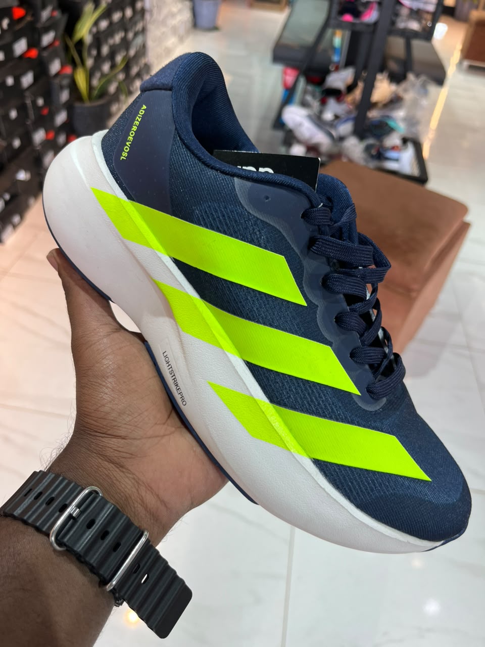 Adizero Evo SL Dark Blue N Neon Yellow 