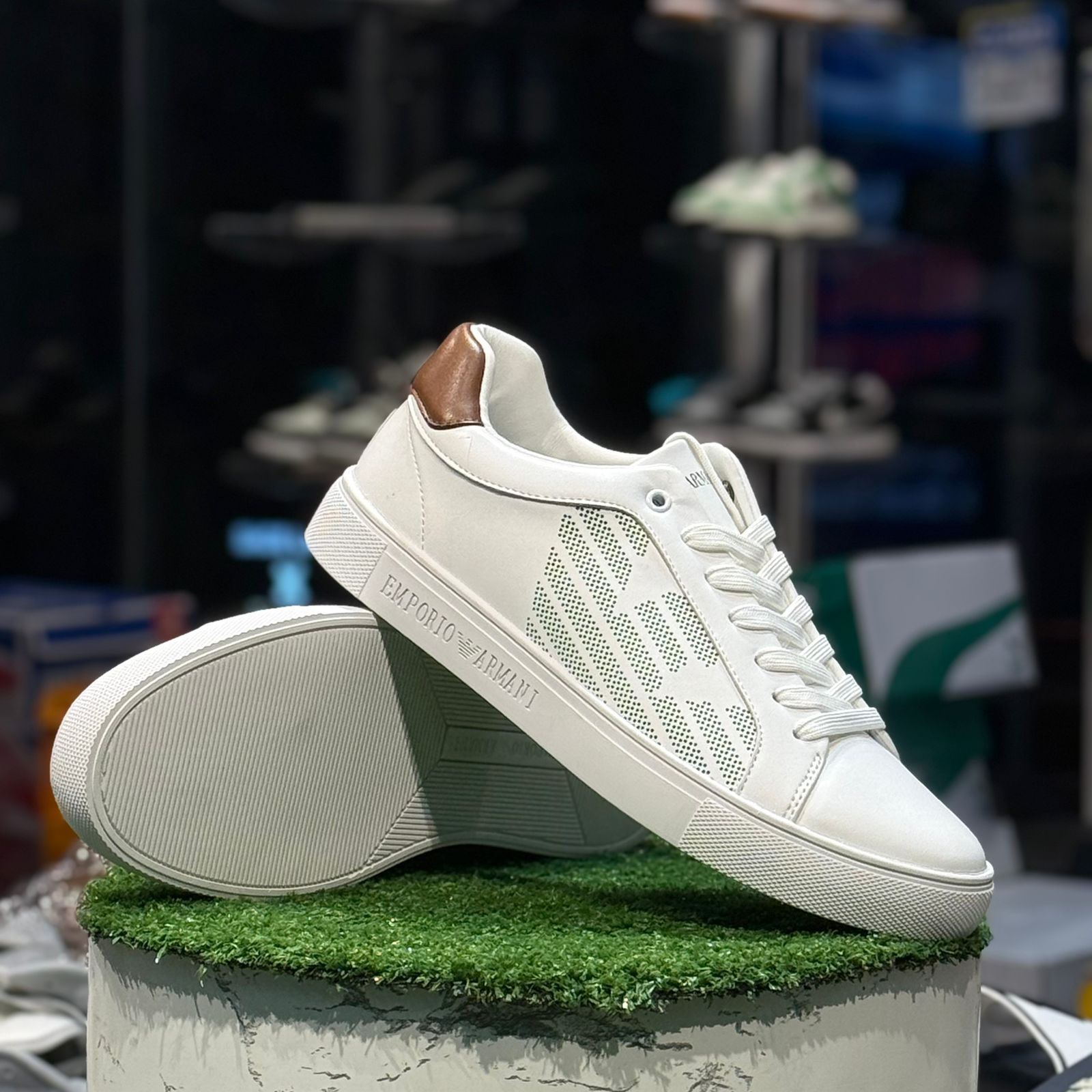 Emporio Armani Calf Leather White