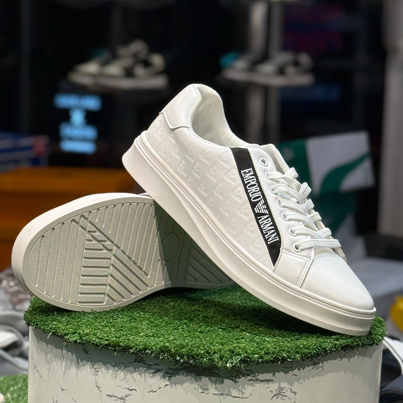 Emporio Armani white leather 