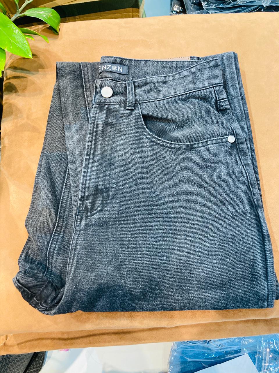 Enzon Loose Straight Denim - Black Acid 