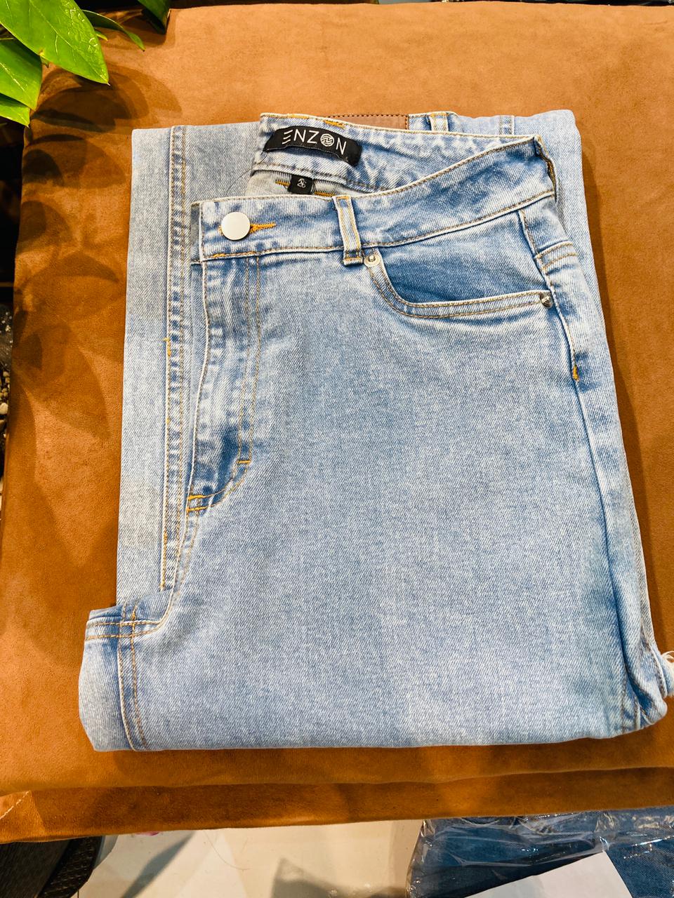 Enzon Womens Wide Leg Denim - Moon Wash