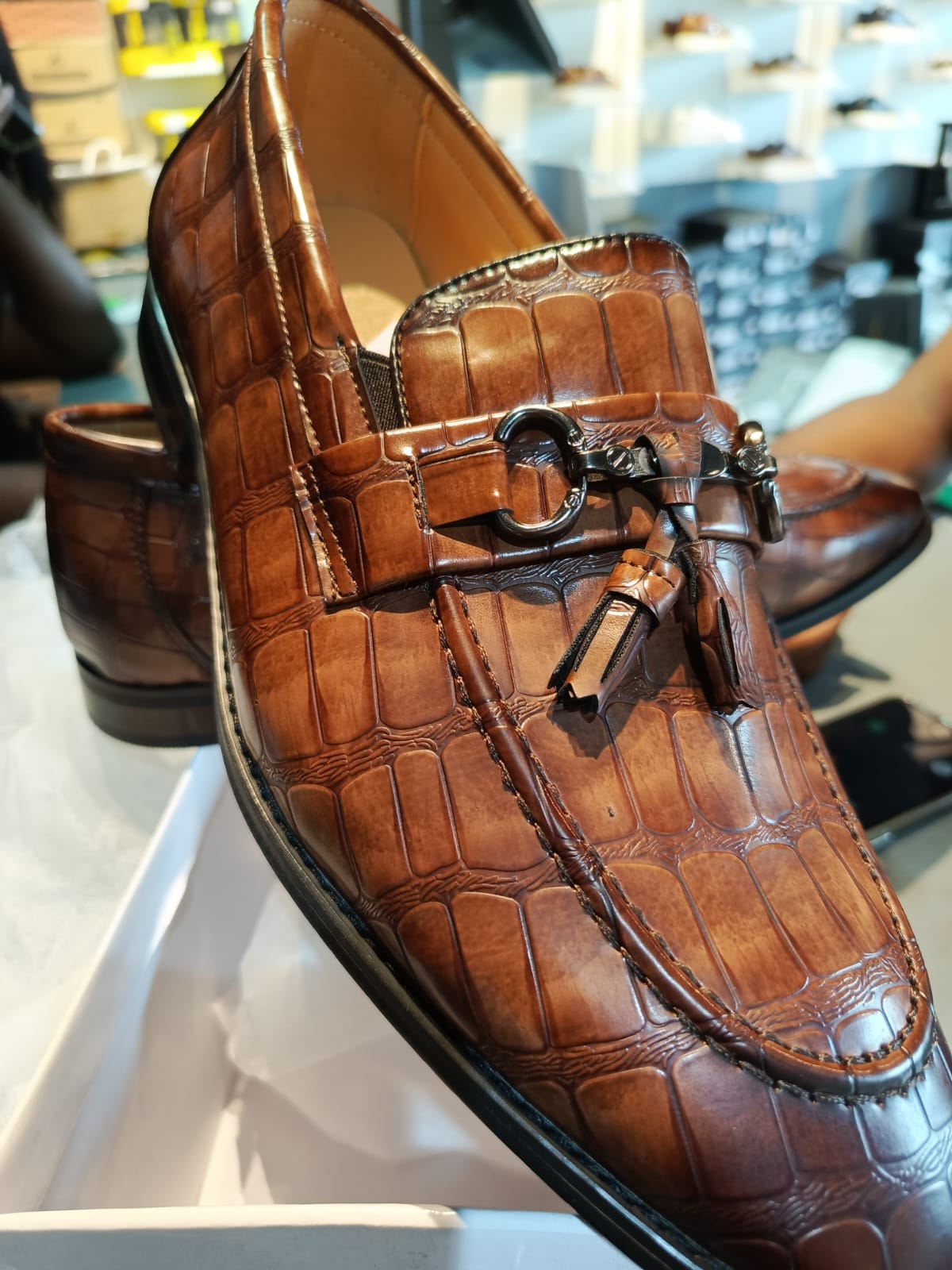Gucci brown crocodile