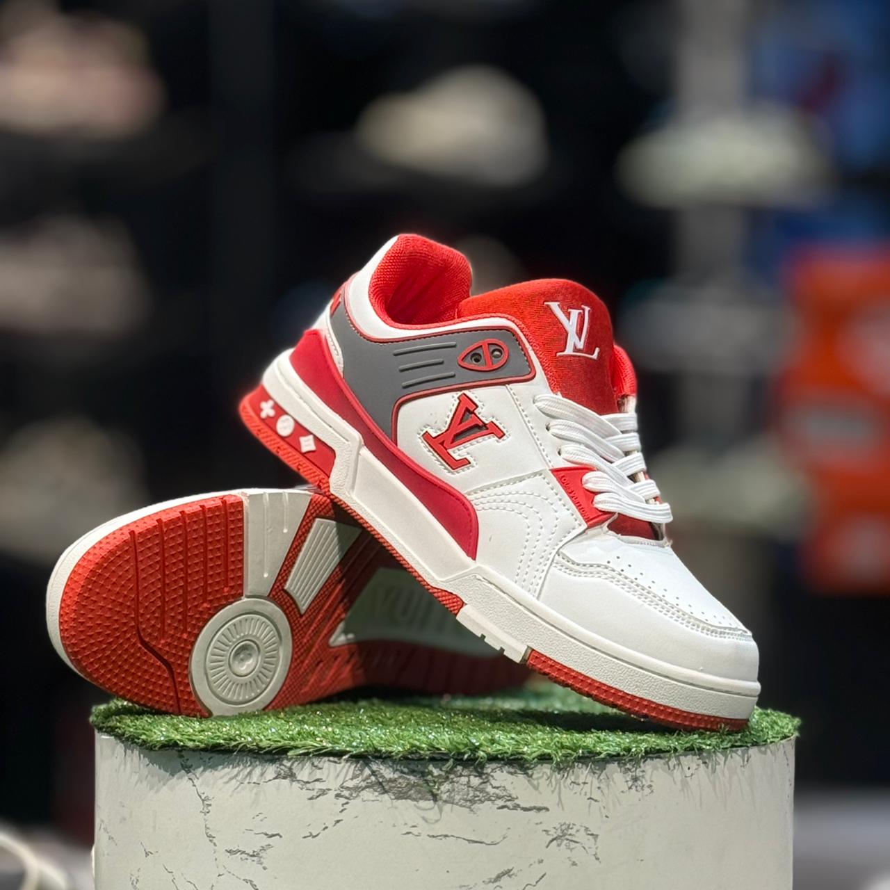 Louis Vuitton Trainer White N Red