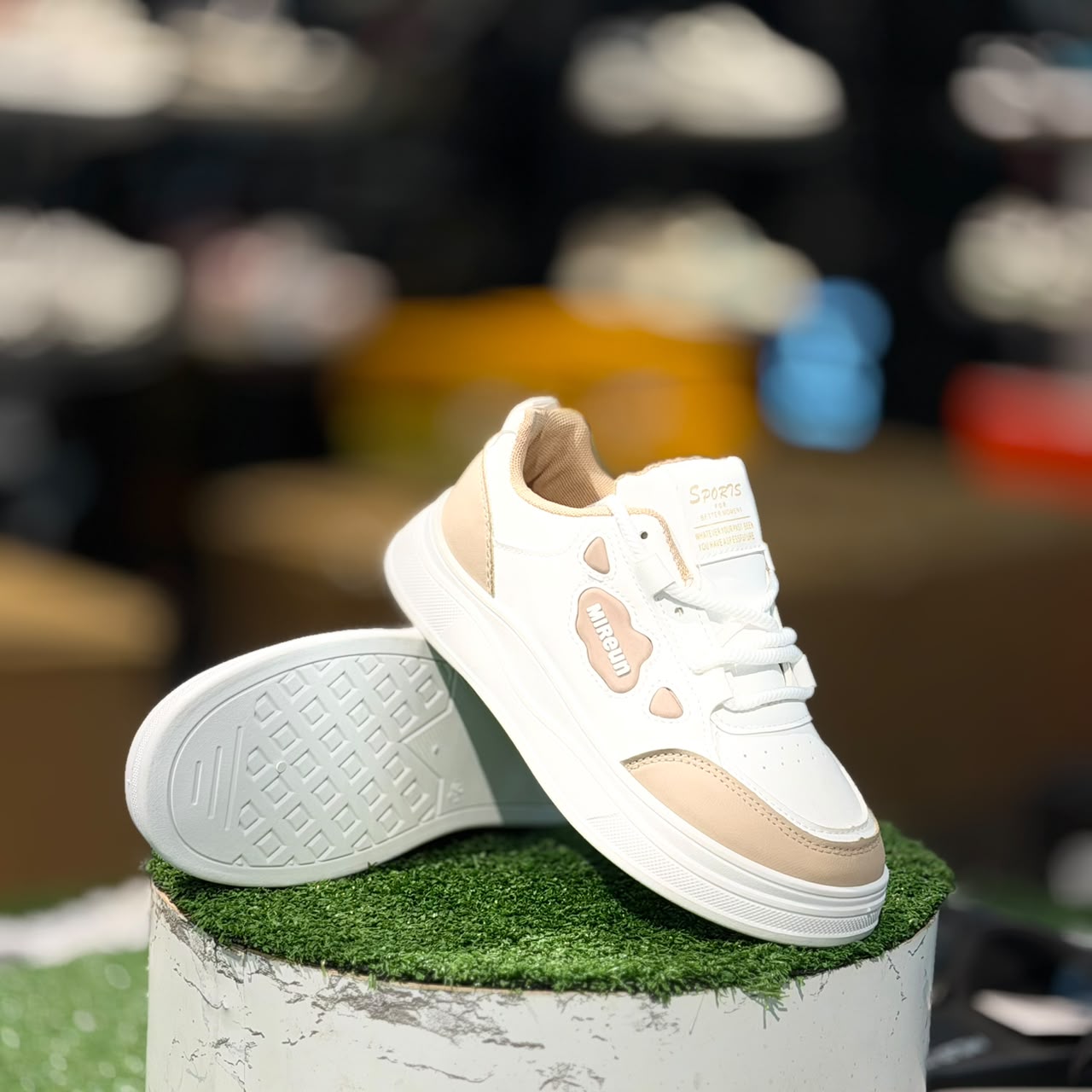Mireun Fashion Chunky White N Brown