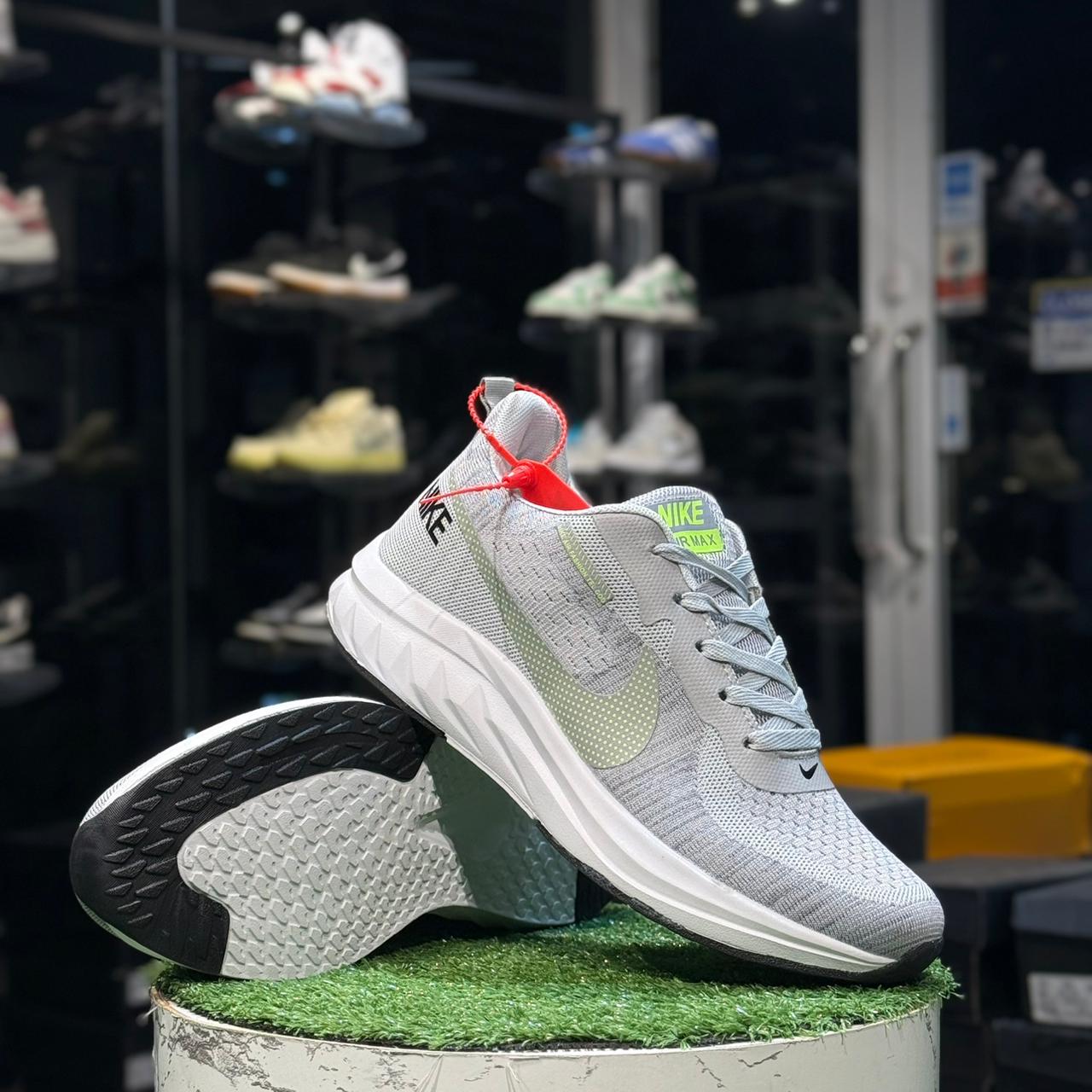 Nike Air Zoom Pegasus 37 Running Grey N Lime Green