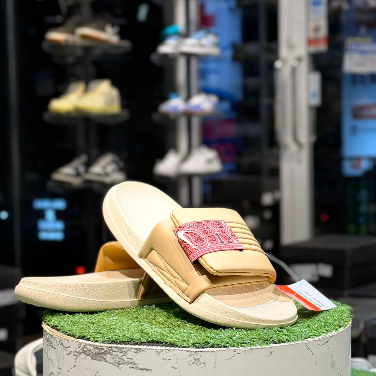 Nike Offcourt Adjust Slide Beige N Red