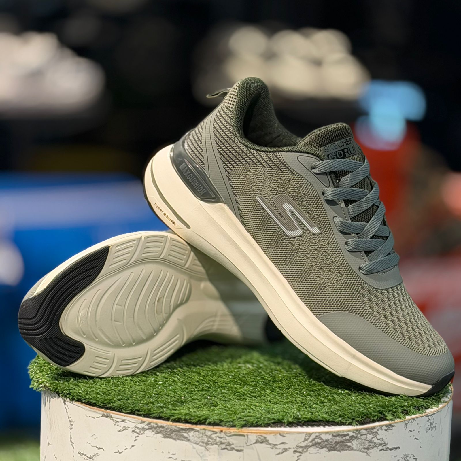 Sketchers Olive Green Running
